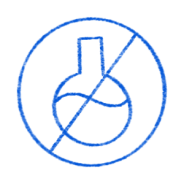 Drawing of a chemistry beaker crossed out