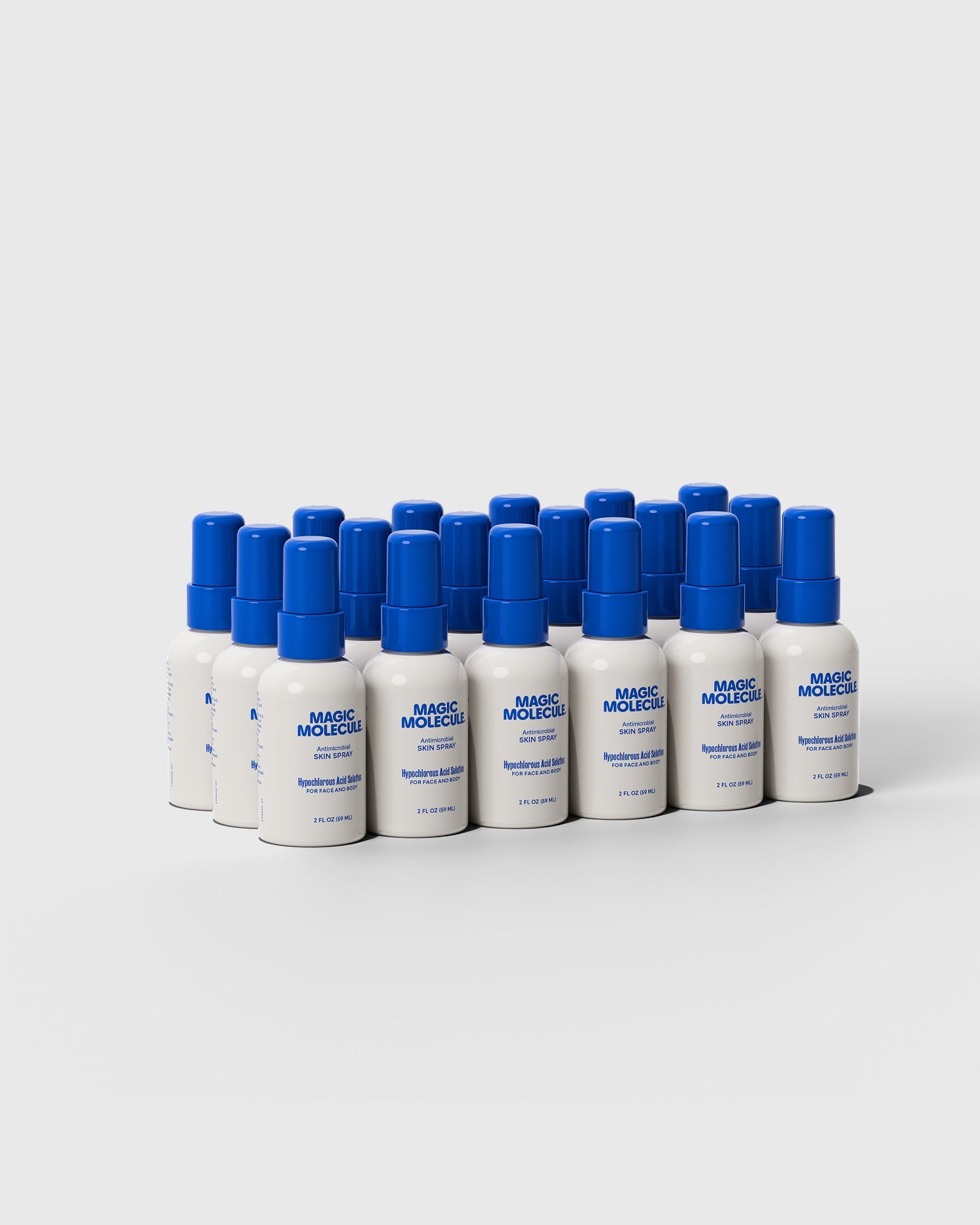 Array of 2oz travel spray bottles 
